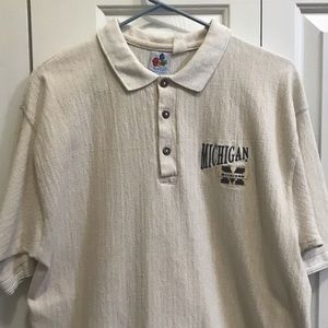 Vintage Embroidered Michigan Wolverines Large Polo